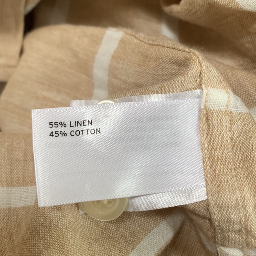 Best Made Co. Linen Cotton Shirt Men's Tan & White Plaid Button Down Size XL - Picture 7 of 11